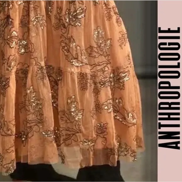 Anthropologie Maeve Sequined Tulle Maxi Dress - Picture 9 of 11